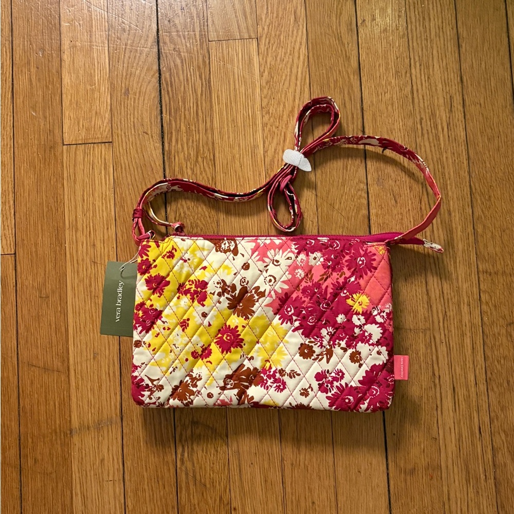 Vera Bradley Pink and Yellow Floral Crossbody Bag - Picture 2 of 3